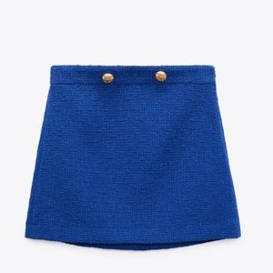 Textured mini skirt blue